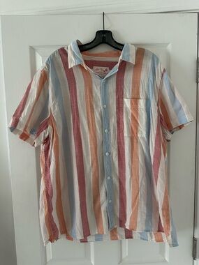 American Eagle Linen-Blend Button Down Shirt